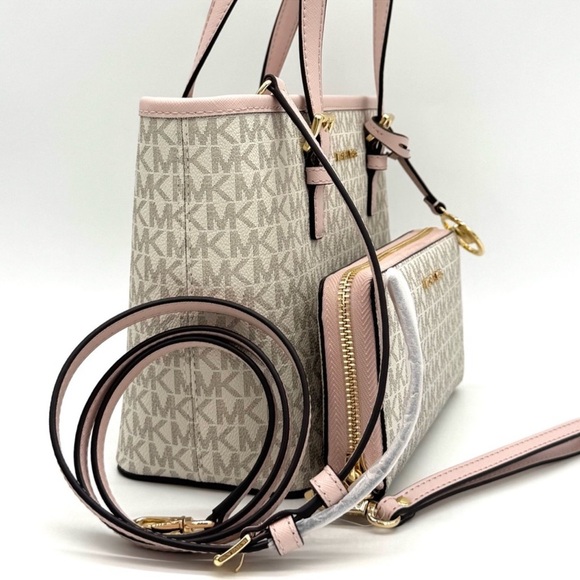 Michael Kors Jet Set Travel Extra-Small Top-Zip Tote Bag & Continental Wallet - Picture 4 of 11